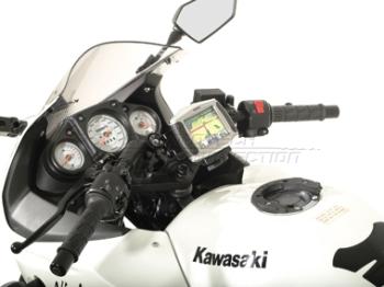 Supporto base manubrio per GPS a sgancio rapido antivibrazione specifico - Kawasaki 300 Ninja