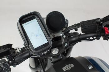 Kit universale supporto porta GPS Smartphone fotocamera per manubri e specchietto completo di borsina Navi Case Pro S [Dim. interna: 146 x 83 x 38 mm]