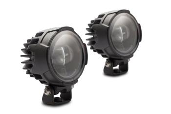 Faretti moto LED - EVO FOG LIGHT (fendinebbia) colore nero con cablaggio completo e interruttore