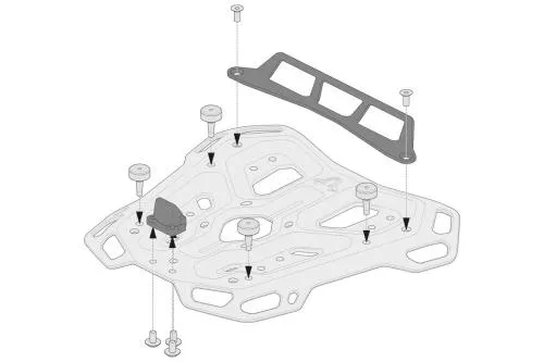 Kit adattatori per portapacchi ADVENTURE-RACK per bauletti GIVI / KAPPA Monolock