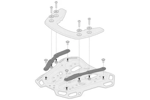 Kit adattatori per portapacchi ADVENTURE-RACK per bauletti KRAUSER K-Wing / HEPCO & BECKER C-Bow