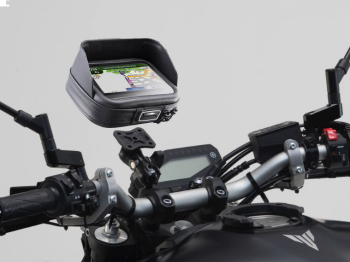 Kit universale supporto GPS Smartphone per manubri e specchietto con borsina Navi Case Pro L [Dim. Interna: 156 x 111 x 38 mm]